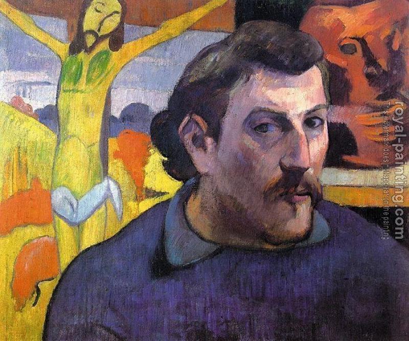 Paul Gauguin : Self Portrait with 'Yellow Christ'